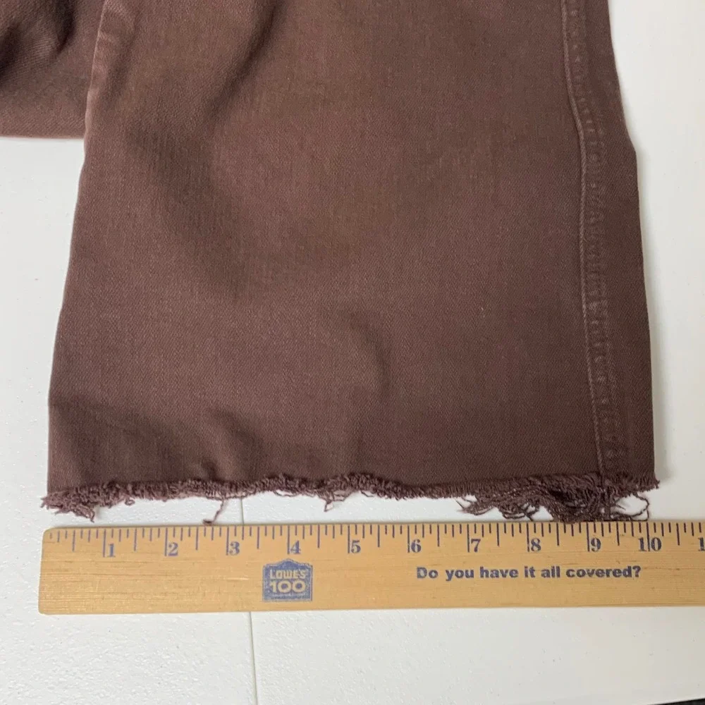 Judy Blue Flare Jeans Womens‎ 5/27 Brown Garment Dyed Raw Hem JB88803 C